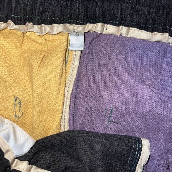 Hight Street Pants Mens Small Multicolor Corduroy Patchwork Jeans Coursemys - Picture 3 of 4